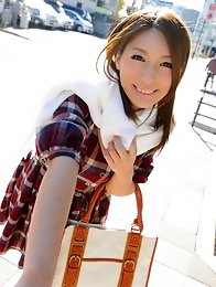 Sweet and sexy Japanese av idol Nami Hoshino undresses outdoor and indoor
