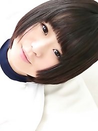 This cute Japanese girl needs help with her bouncing technique but keeps teasing us with her shorts!