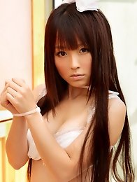 Kana Moriyama Asian looks like princess in white and black lace
