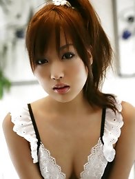 Adorable gravure idol shows off her perky naked tits and body