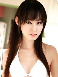 Rina Akiyama Asian exposes her leering curves in white lingerie