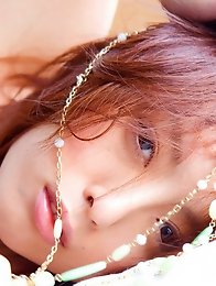Honey japanese teen Yu Namiki strips naked on beach