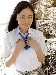 Miyuu Sawai cute Asian schoolgirl in her pleated miniskirt