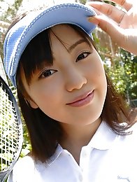 Miyuu Sawai cute swimsuit model in her white bathing suit