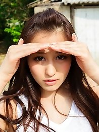 Horny and innocent Japanese av idol Beni Ito undresses at her farm home