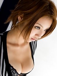 Redhead elegant japanese Kazuki Asou shows beauty tits