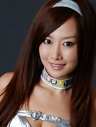 Ayako Yamanaka is flirtatious in her white bikini and leg warmers