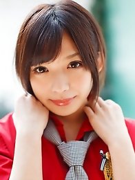 Sexy and funky Japanese av idol Urumi Narumi shows her naked body after stripping her clothes