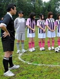 Horny babes playing sexy soccer