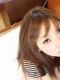 Ayumi Kisa shows her hairy pussy before she gets it fingered and fucked in POV movie