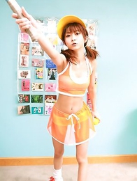 Mika Orihara shows sexy curves in colorful lingerie in play