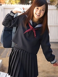 Teen Kana Yuuki is schoolgirl with nice face and slender figure